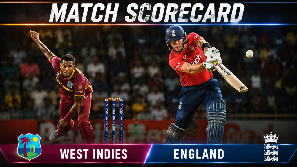 West Indies Cricket Team Vs England Cricket Team Match Scorecard